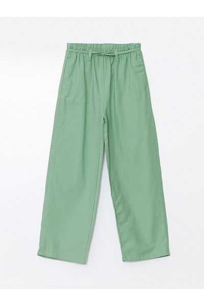 LC Waikiki Wideleg Girls' Trousers with Elastic Waist