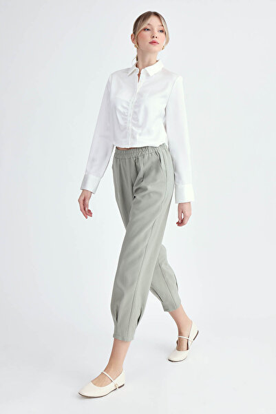 Vitrin Elastic Waist Pleated Trousers