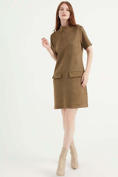 Herita Kurzärmliges Wildlederkleid
