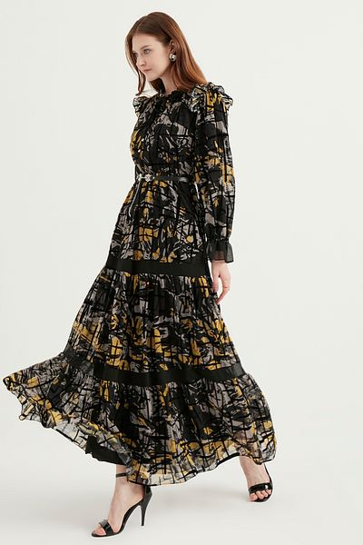 bonema Belted Chiffon Dress