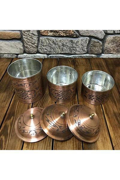 EFEMİR Embroidered Copper Spice Set
