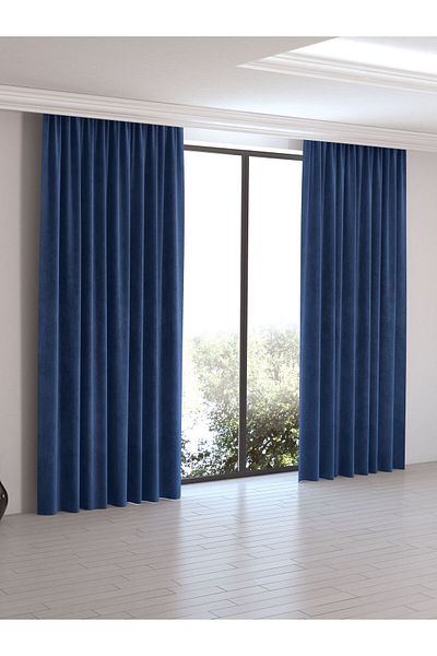 Perle Home Daily Series Sapphire Color Background Curtain 150x260