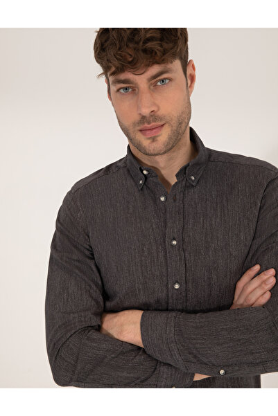 Pierre Cardin Siyah Slim Fit Uzun Kollu Gömlek 50266232-VR046