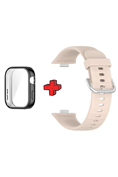 Huawei حافظة وواقي شاشة وحبل سيليكون جل 2 في 1 متوافق مع Watch Fit 3