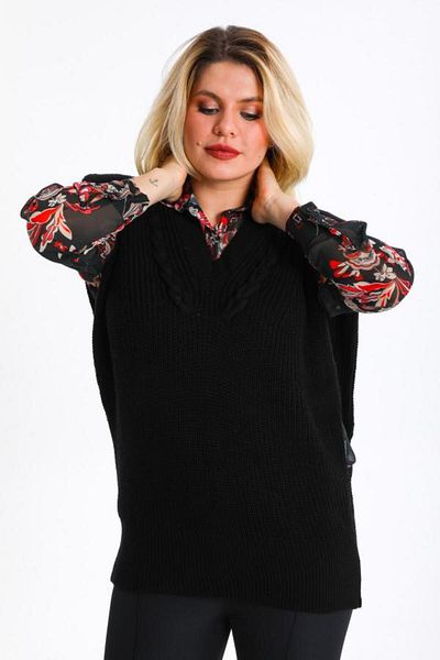 Rodi Thessaloniki Knitted V-Neck Women's Knitwear Sweater - 009