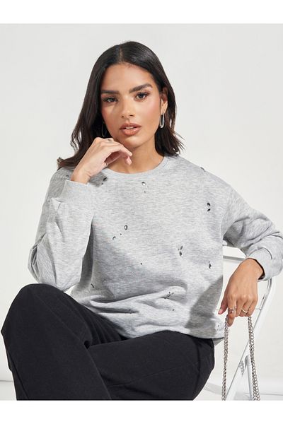 Styli Oversized Embellished Sweatshirt