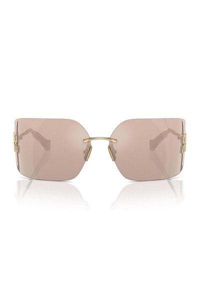 Miu Miu 54Ys Zvn20F 80 Women's Pillow Gold Metal Sunglasses