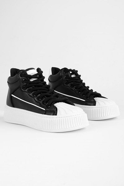 Lal Shoes & Bags Pantofi sport cu șireturi Gale pentru femei până la gleznă-negri