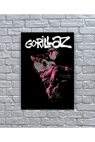 icase Gorillaz Μουσικό συγκρότημα Εξώφυλλο άλμπουμ αφίσας Ξύλινος πίνακας ζωγ...