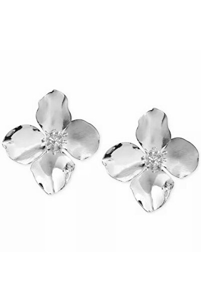 neslyaccessories 925 Gümüş Arkalı Çiçek Küpe