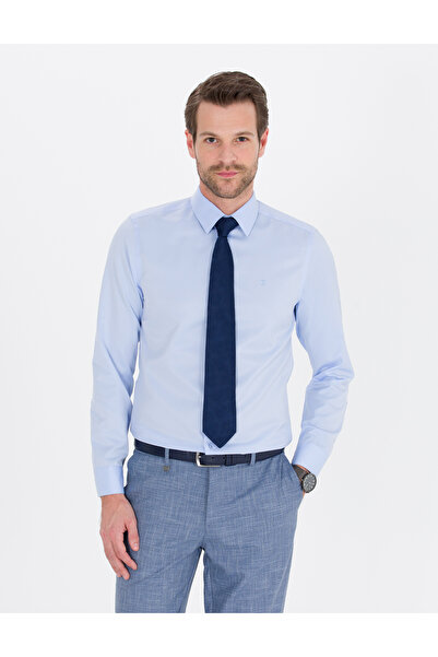 Pierre Cardin Світло-синя класична сорочка Slim Fit з довгими рукавами 502681...