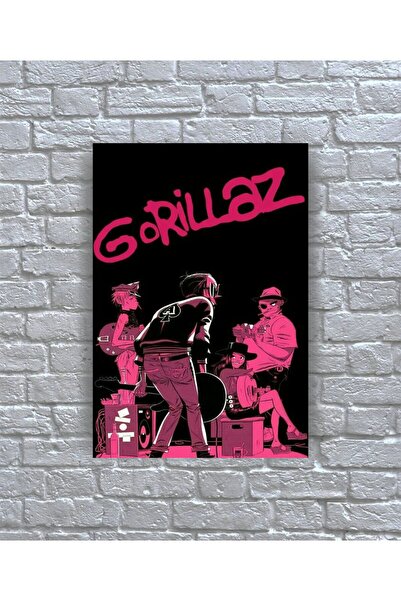 icase Gorillaz Μουσικό συγκρότημα Εξώφυλλο άλμπουμ αφίσας Ξύλινος πίνακας ζωγ...