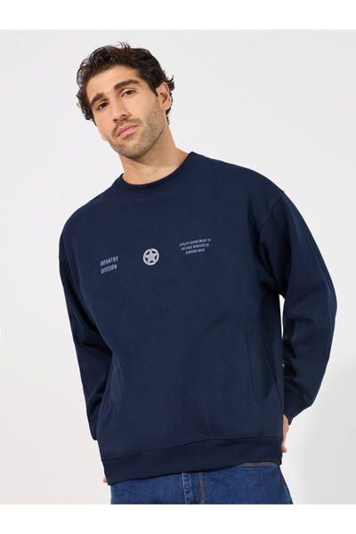 Styli Boxy Fit Printed Utility Heavy Sweatshirt