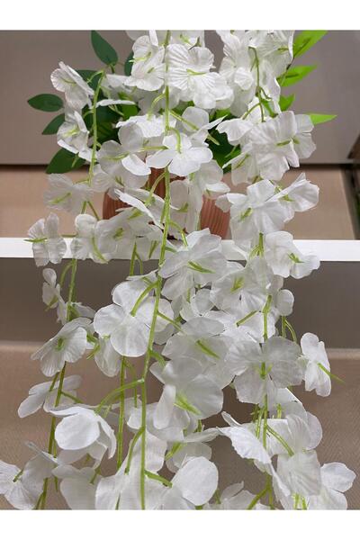 La bella bazar Lampă suspendată cu flori artificiale în ghiveci Lampă suspendată din acacia de culoare moale 5 tulpini 70-80CM