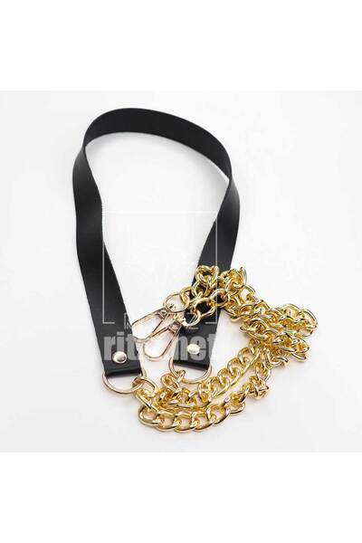 Ritzz Mâner pentru geantă din piele auriu / 20mm - negru