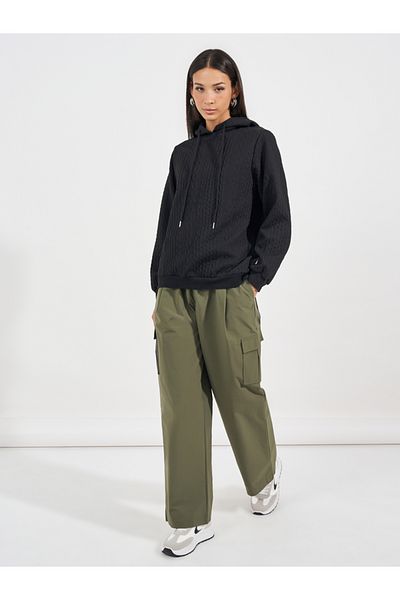 Styli Oversized Regular Length Textured Hoodie