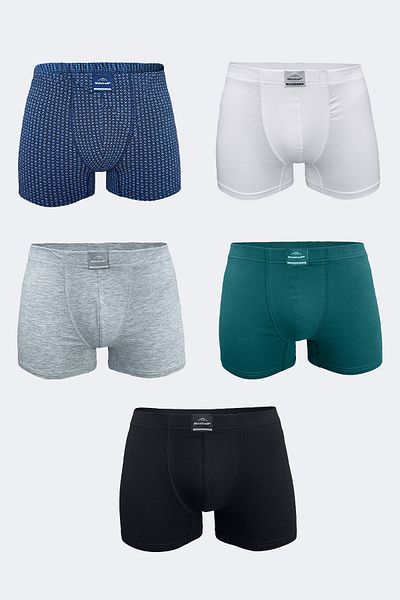 Malabadi Ανδρικό πολύχρωμο 5 Πακέτο Cotton Elastane Boxer 5m074