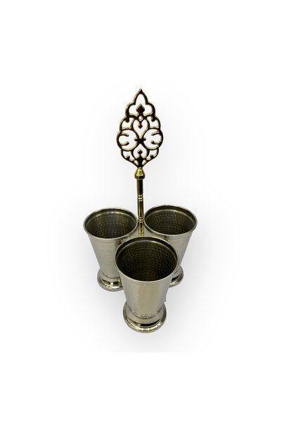 EFEMİR Triple Copper Spoon Holder with Hammered Design
