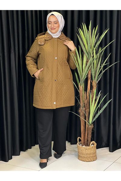 Butik büyük beden Quilted Coat