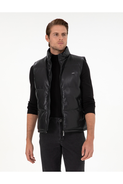 Pierre Cardin Siyah Suni Deri Yelek 50300553-001