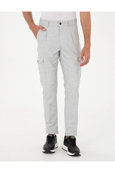 Pierre Cardin Açık Gri Carrot Fit Jogger Kanvas Pantolon 50292496-VR001