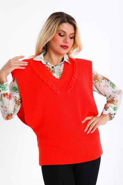 Rodi Thessaloniki Knitted V-Neck Women's Knitwear Sweater - 009