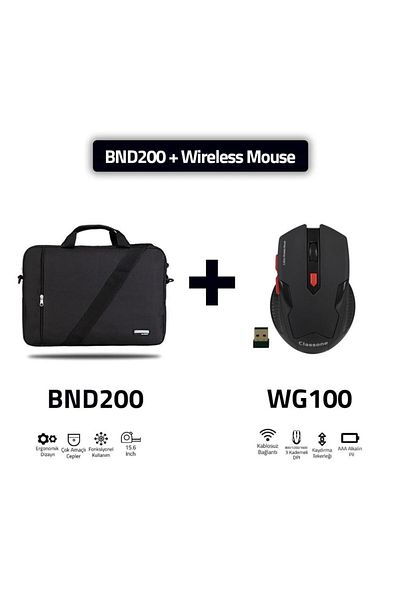 Classone ماوس ألعاب أسود BND200-WG100 - حقيبة كتف من سلسلة Eco مقاس 15.6 بوصة