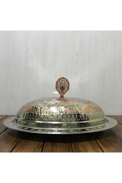 EFEMİR 40 cm Çift Renkli İşlemeli Bakır Kayık Sahan