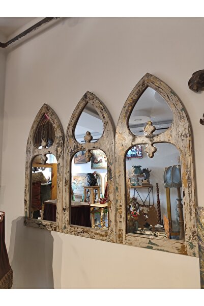 artsondekorasyon Eskitme Ahşap Duvar Aynası (Marka Model)