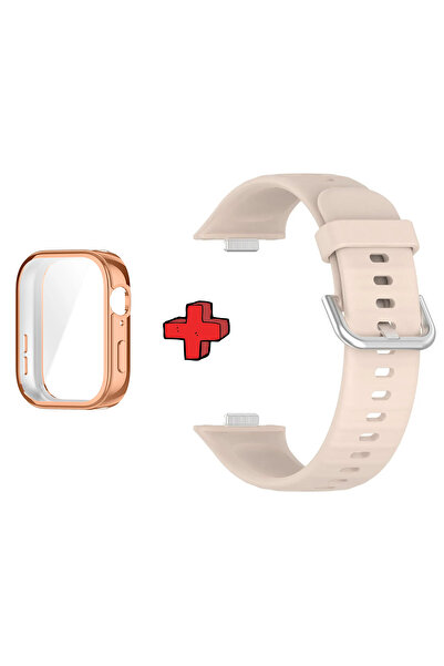 Huawei حافظة وواقي شاشة وحبل سيليكون جل 2 في 1 متوافق مع Watch Fit 3