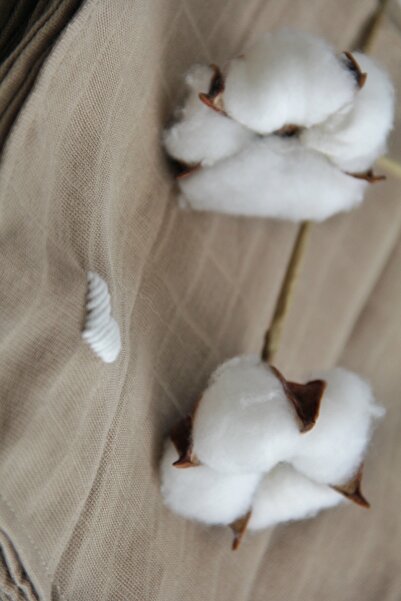 Muukh store Set of 5 Muslin Mouth Wipes - Brown and White Heart