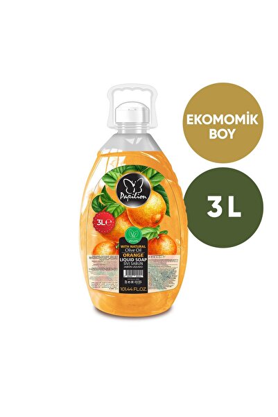 Papilion Portakal Özlü Doğal Zeytinyağlı Vegan Sıvı Sabun Ekonomik Boy 3000 ml