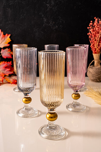 MEST Livan 6 Parça 3 Renk 6 Kişilik Altın Yaldızlı El İşçiliği Kahve Yanı Su ...