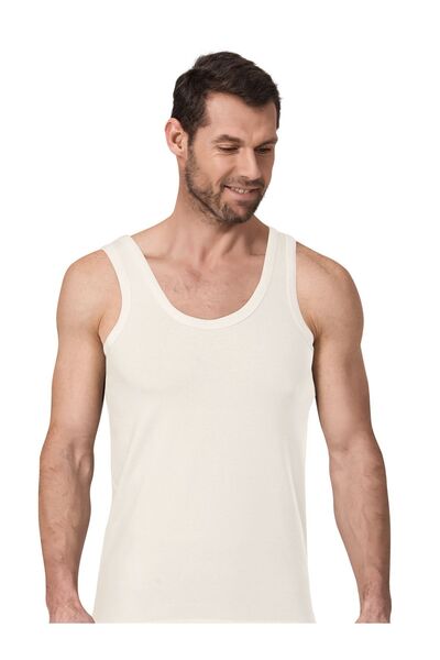 Namaldı Men's Strappy Thermal Undershirt Ecru