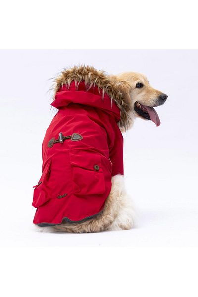 Pawstar Red Charles Big Breed Dog Coat Dog Raincoat Dog Outfit Dog Dress