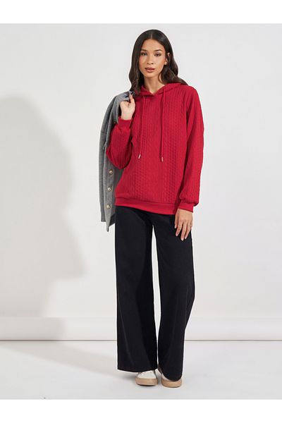 Styli Oversized Regular Length Textured Hoodie