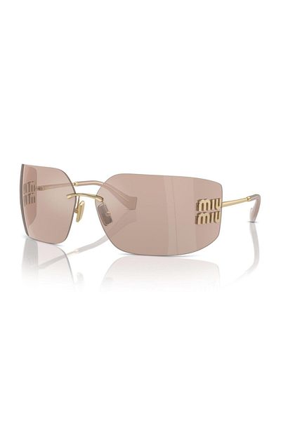 Miu Miu 54Ys Zvn20F 80 Women's Pillow Gold Metal Sunglasses