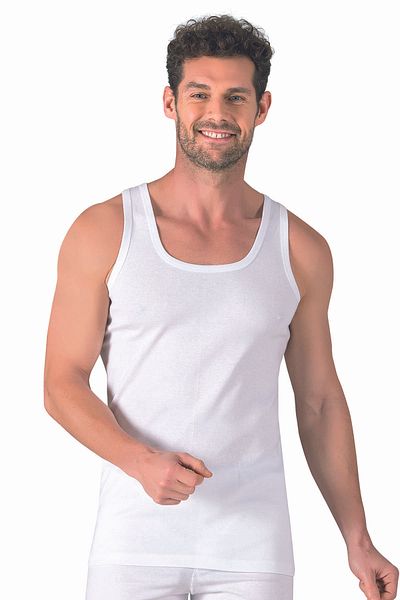 ÖZKAN underwear Özkan 11406 Men's Athlete - 100% Cotton, Rib Flexible, Comfortable Thick Strap