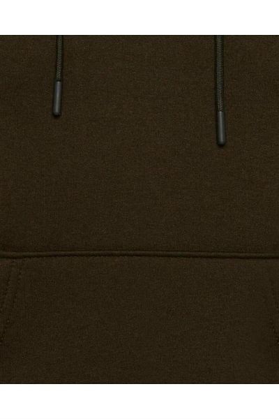 SÜVARİ Μπλούζα Cavalier Hooded Collar Regular Fit Απλό Σκούρο Πράσινο Φούτερ