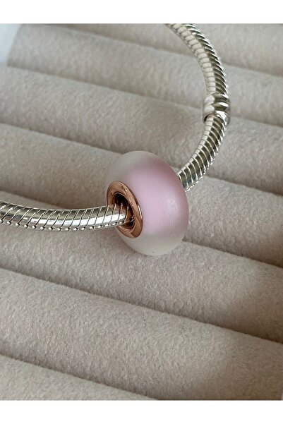 Zeich Aksesuar Mat Pembe Murano Cam Charm