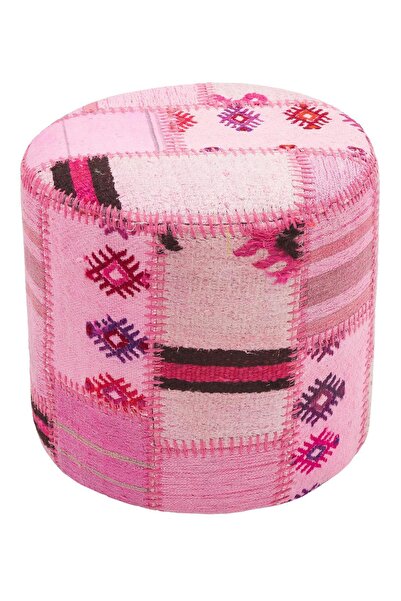 Home EŞSİZ EL DOKUMA ŞEKİR PEMBE RENGİ KEDİR KİLİM PUF-