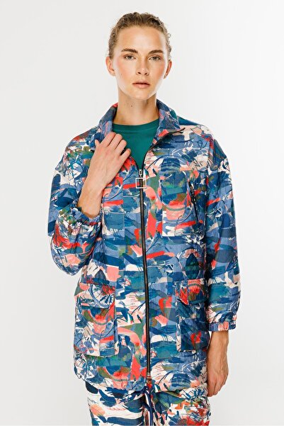 accort Cepli Desenli Kapitone Spor Ceket - MAVİ