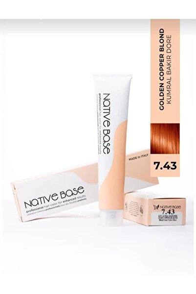Native Base Saç Boyası 7.43 Kumral Bakır Dore 100 ml