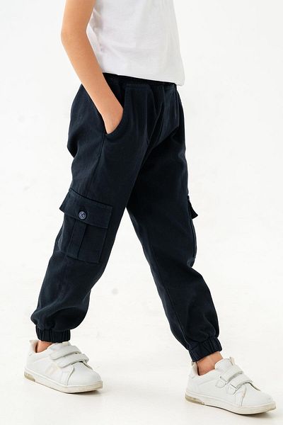 Gold Class Kidswear Rugalmas derék- és lábszárú Pocket Jogger fiú nadrág