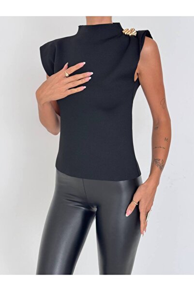 My Blog Black Star Καρφίτσα Πλεκτά Μπλούζα-4533