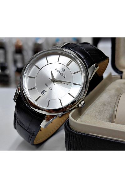 Raymond Silver Clip Cord Classic Men's Wrist Watch