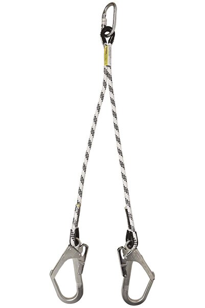 KARAM SAFETY KARAM Kİ 231 ÇİFT KOL LANYARD STATİK HALATLI KARABİNALI BÜYÜK KANCALI