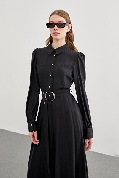 Zühre Safari Black Dress E-0395