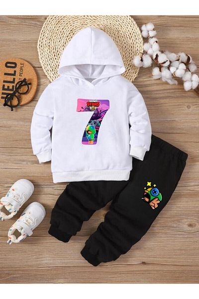 Massgai Set de trening pentru copii Brawl Stars Game 7, imprimat vizual, personalizat, din bumbac