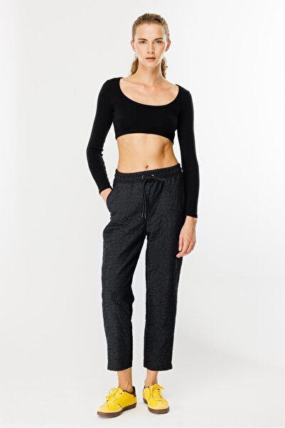 accort Kapitone Desenli Beli Lastikli Pantolon - SIYAH